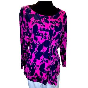 Rafaella Size L Blouse with 3/4 sleeves and Gathered at waist